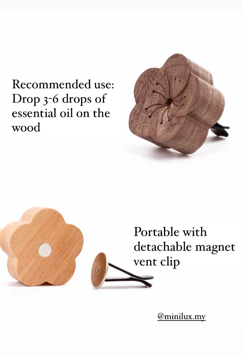 Portable Wood Diffuser (Sakura) with Car Vent Clip